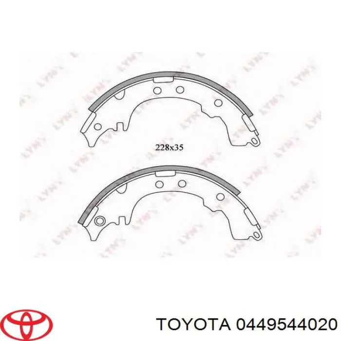 Колодки гальмові задні, барабанні 0449544020 Toyota