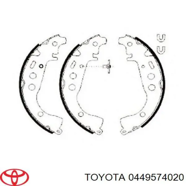 0449574020 Toyota Колодки гальмівні задні, барабанні