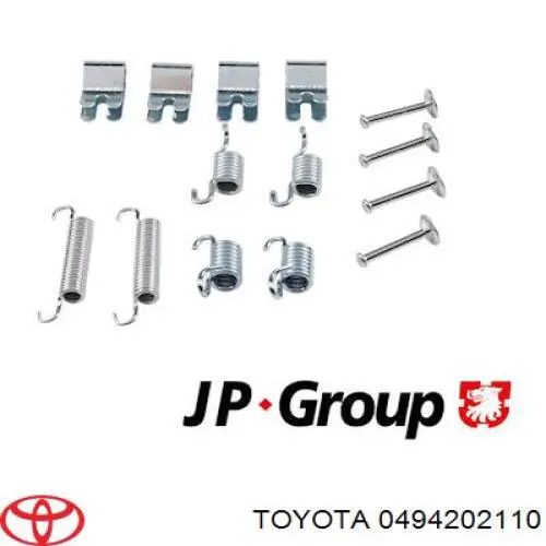0494202110 Toyota Комплект пружинок кріплення дискових колодок, задніх