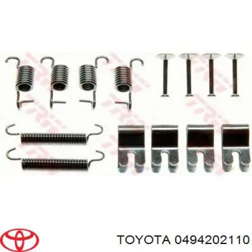 Комплект пружинок кріплення дискових колодок, задніх Toyota 0494202110 ціна, від 12.67 USD