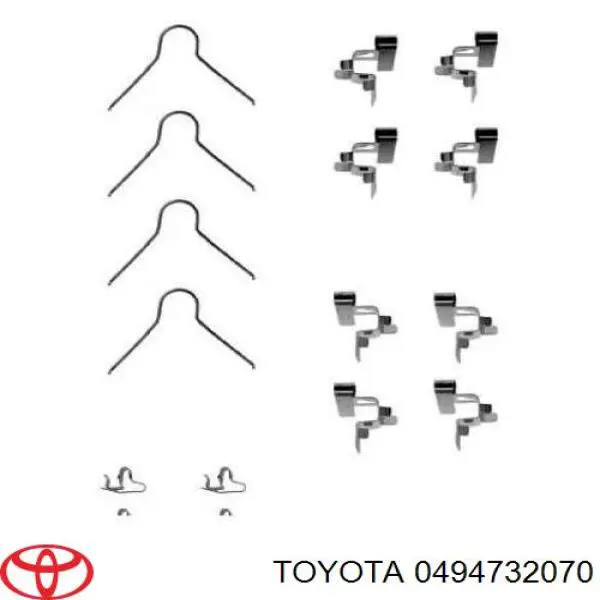 Ремкомплект гальмівних колодок Toyota 0494732070 ціна, від 9.80 USD