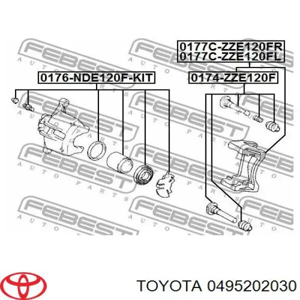 0495202030 Toyota ремкомплект супорту гальмівного переднього