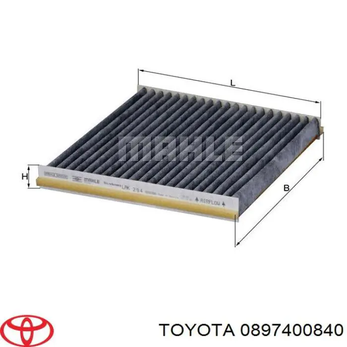Фільтр повітряний обігрівача Toyota 0897400840 ціна, від 7.51 USD