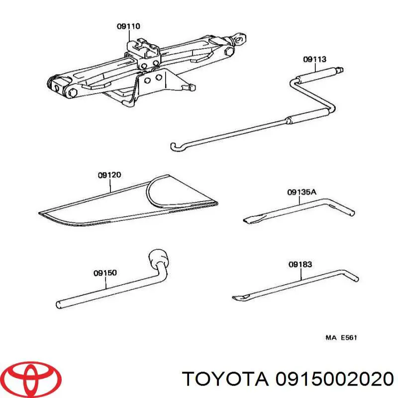 Ключ балонний Toyota 0915005011 ціна, від 7.63 USD