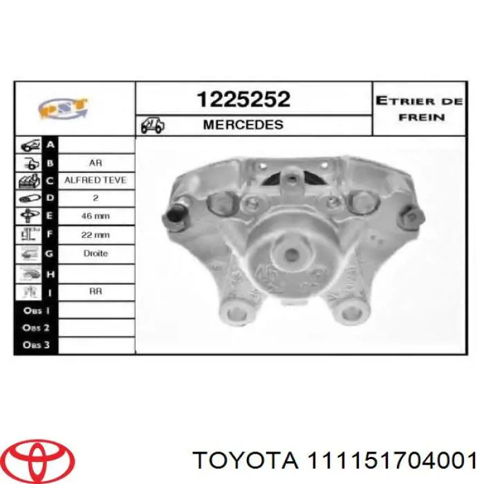 111151704001 Toyota прокладка головки блока циліндрів (гбц)