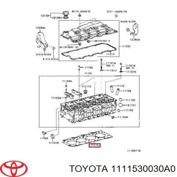 111150L020A0 Toyota прокладка головки блока циліндрів (гбц)