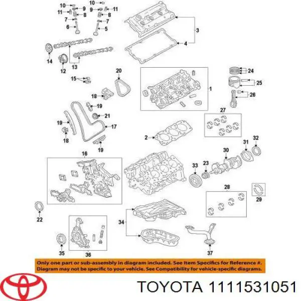 Прокладка головки блока циліндрів (ГБЦ), права Toyota 1111531051 ціна, від 53.44 USD