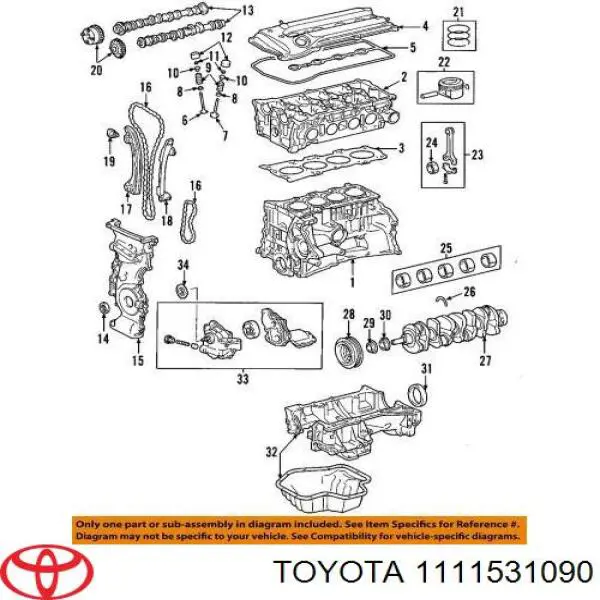 Прокладка головки блока циліндрів (ГБЦ), права Toyota 1111531091 ціна, від 37.12 USD