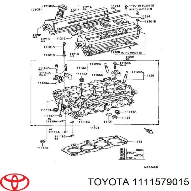 1111579015 Toyota прокладка головки блока циліндрів (гбц)