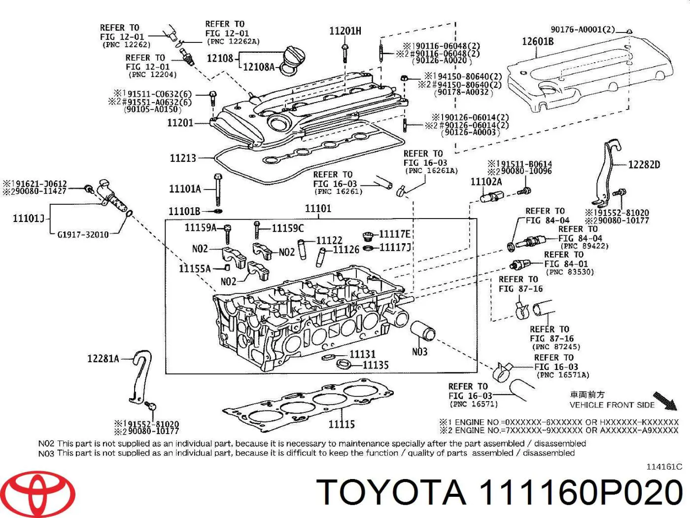 111160P020 Toyota Прокладка головки блоку циліндрів (ГБЦ), ліва