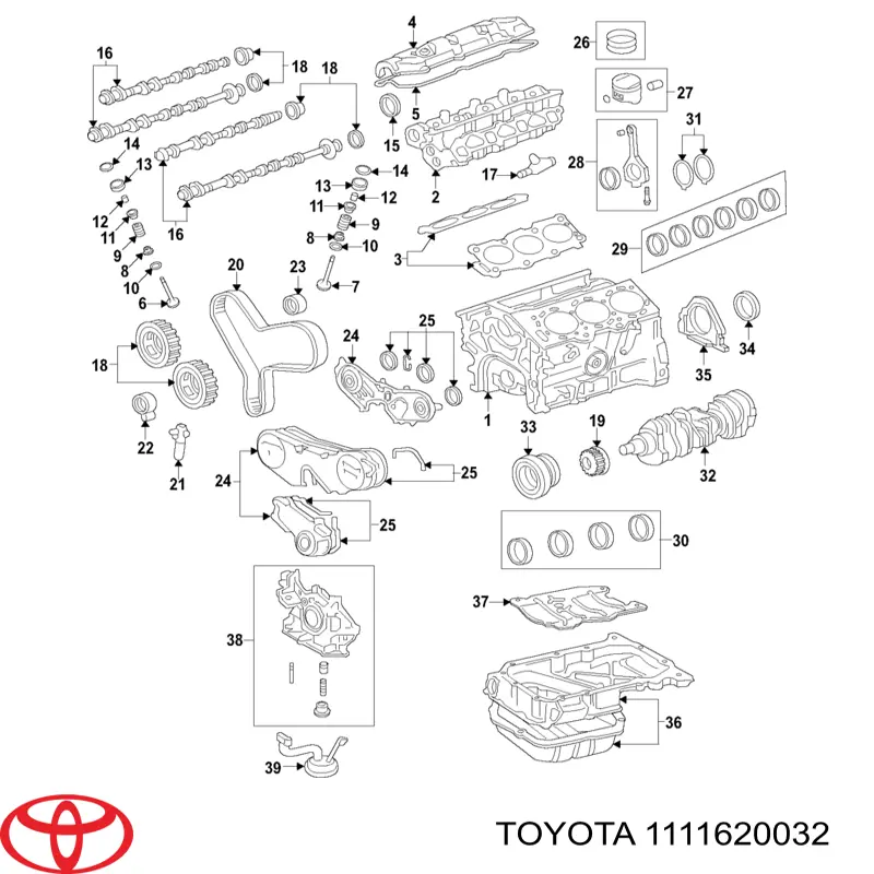 Прокладка головки блока циліндрів (ГБЦ), ліва Toyota 1111620032 ціна, від 34.33 USD