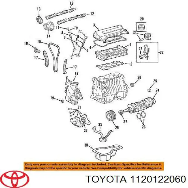 Кришка клапанна Toyota 1120122060 ціна, від 25.34 USD