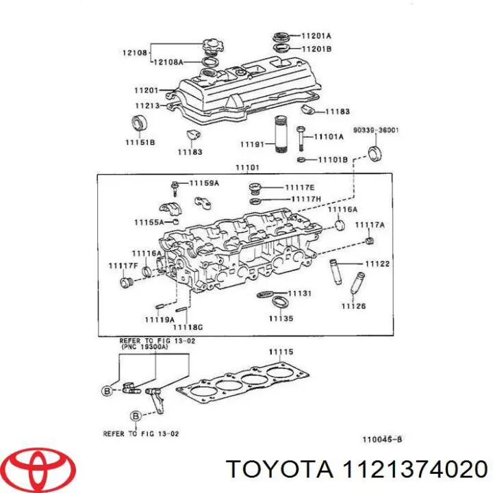 1121374020 Toyota прокладка клапанної кришки двигуна