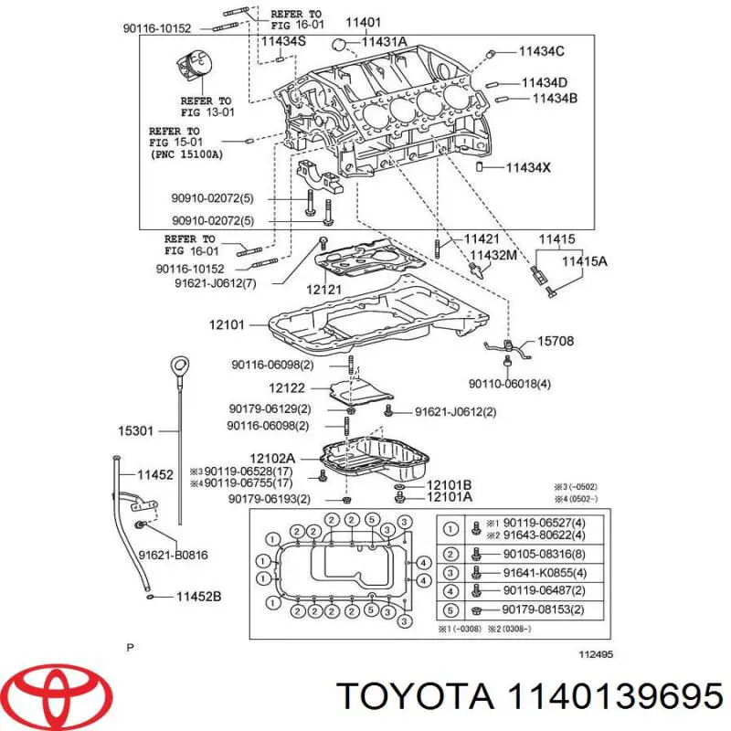 Блок циліндрів двигуна 1140139695 Toyota