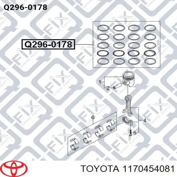 1170454081 Toyota вкладиші колінвала, корінні, комплект, 1-й ремонт (+0,25)
