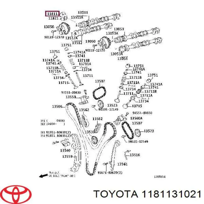 Вкладиш распредвала, на одну шийку Toyota 1181131021 ціна, від 3.66 USD