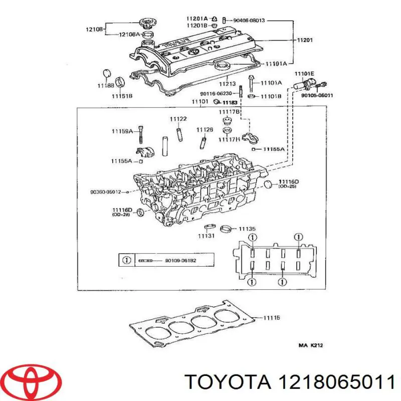 1218065011 Toyota кришка маслозаливной горловини