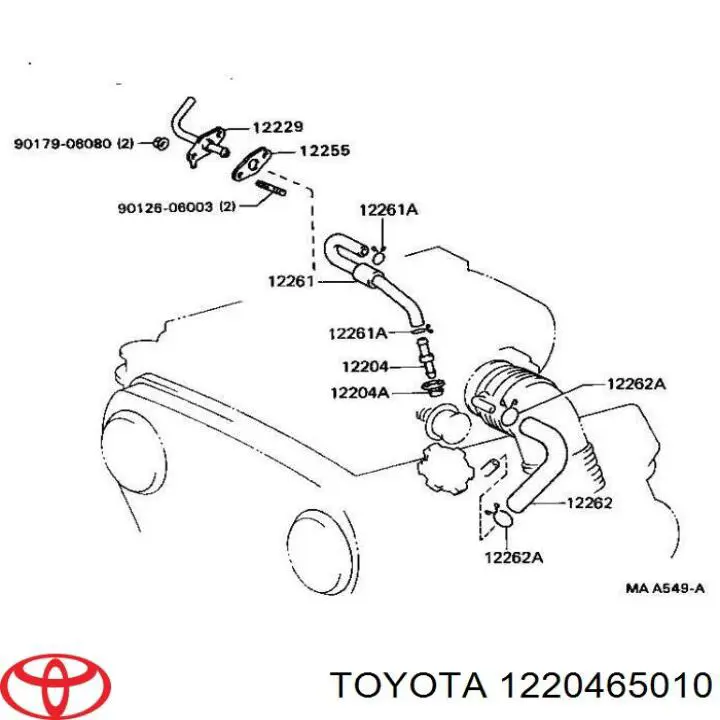Клапан PCV (вентиляції картерних газів) Toyota 4 Runner (N130) (Тойота 4 раннер)