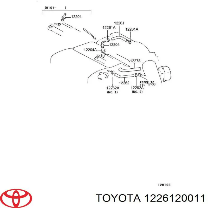 Купити 1226120010 Toyota Шланг для видалення повітря