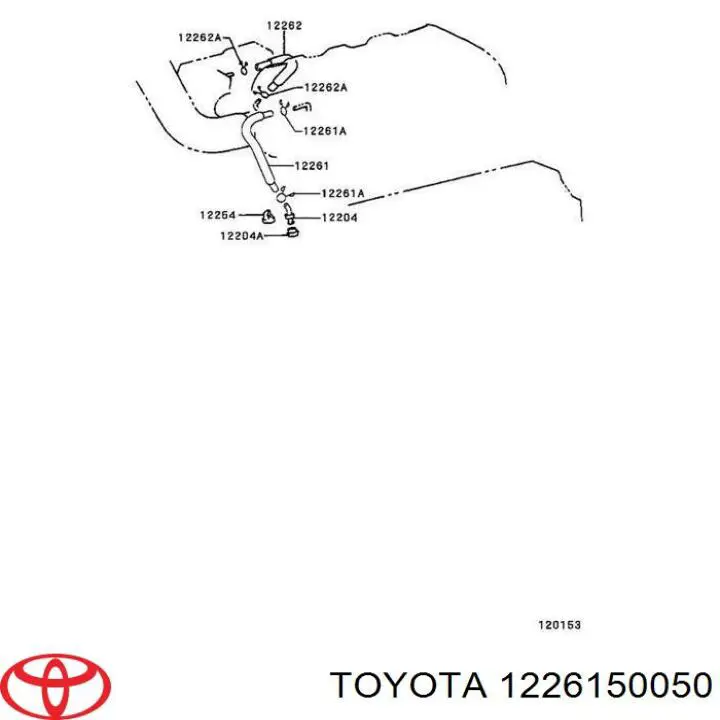 Патрубок вентиляції картера, масловіддільника на Toyota Land Cruiser (J10)