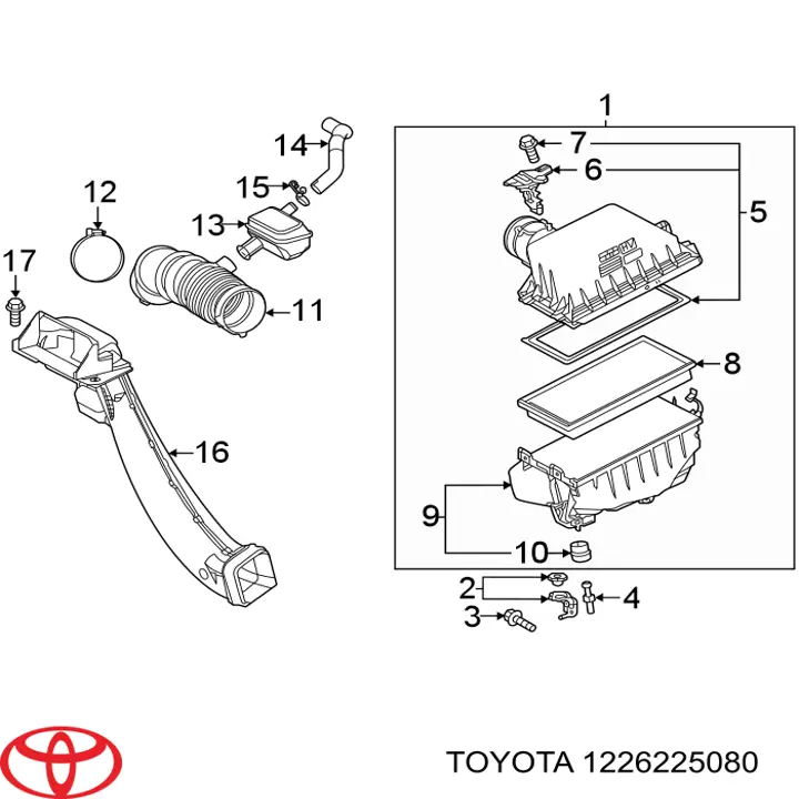  Toyota 1226225080 ціна, від 12.67 USD