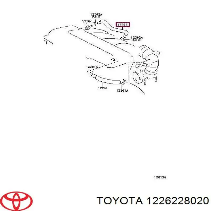 Трубка картера повітряна Toyota 1226228020 ціна, від 12.81 USD