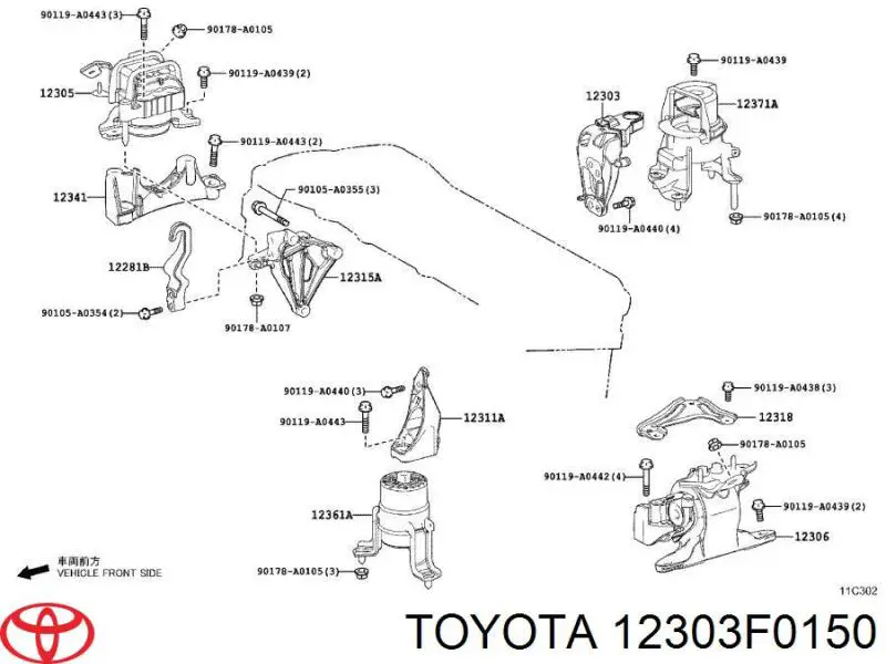  Toyota 12303F0150 ціна, від 44.33 USD
