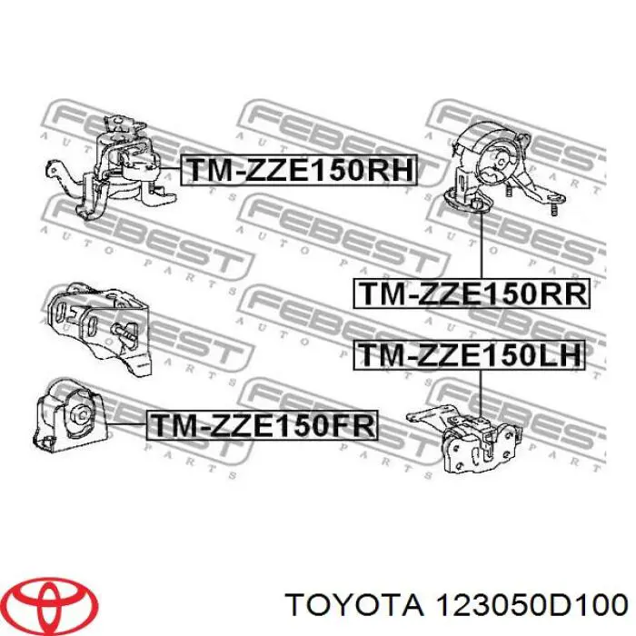  Подушка (опора) двигуна, права Toyota Auris 