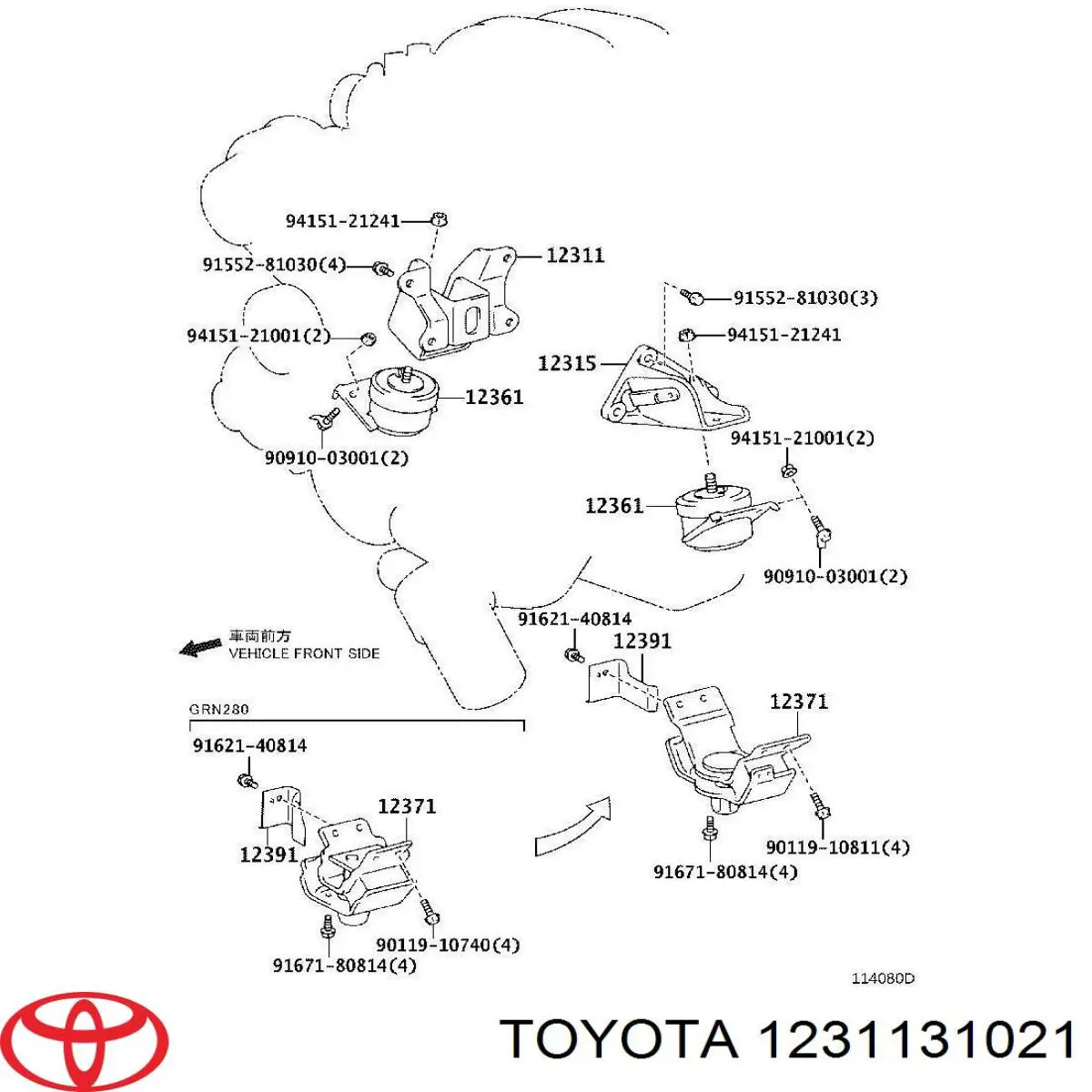  Toyota 1231131021 ціна, від 36.74 USD