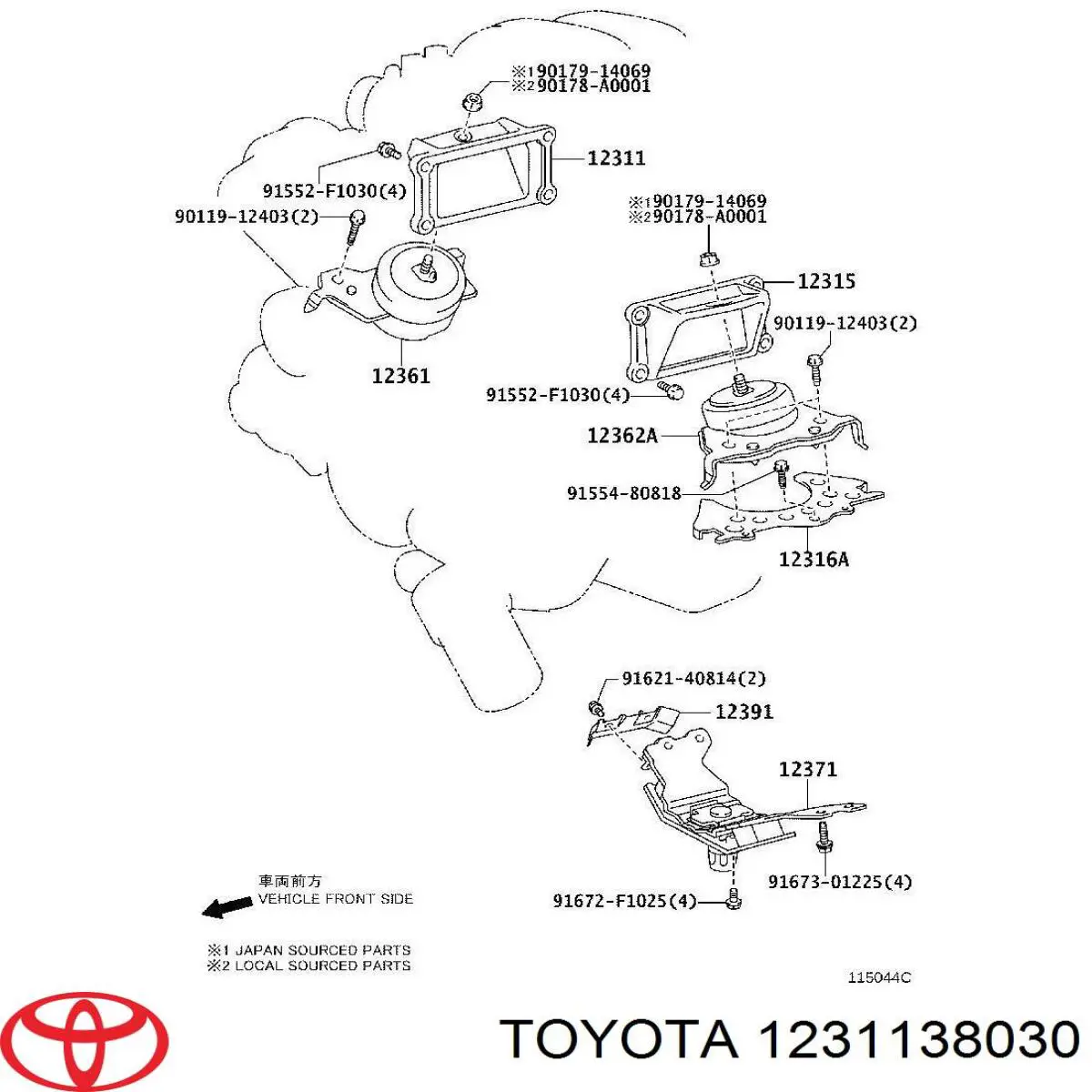  Toyota 1231138030 ціна, від 38.01 USD