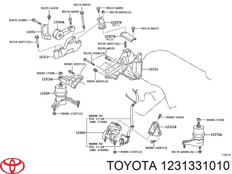  Toyota 1231331010 ціна, від 22.80 USD