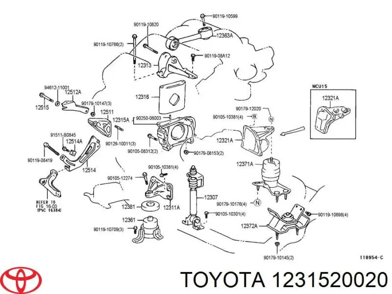 Кронштейн подушки (опори) двигуна, правої Toyota Camry (V30) (Тойота Камрі)