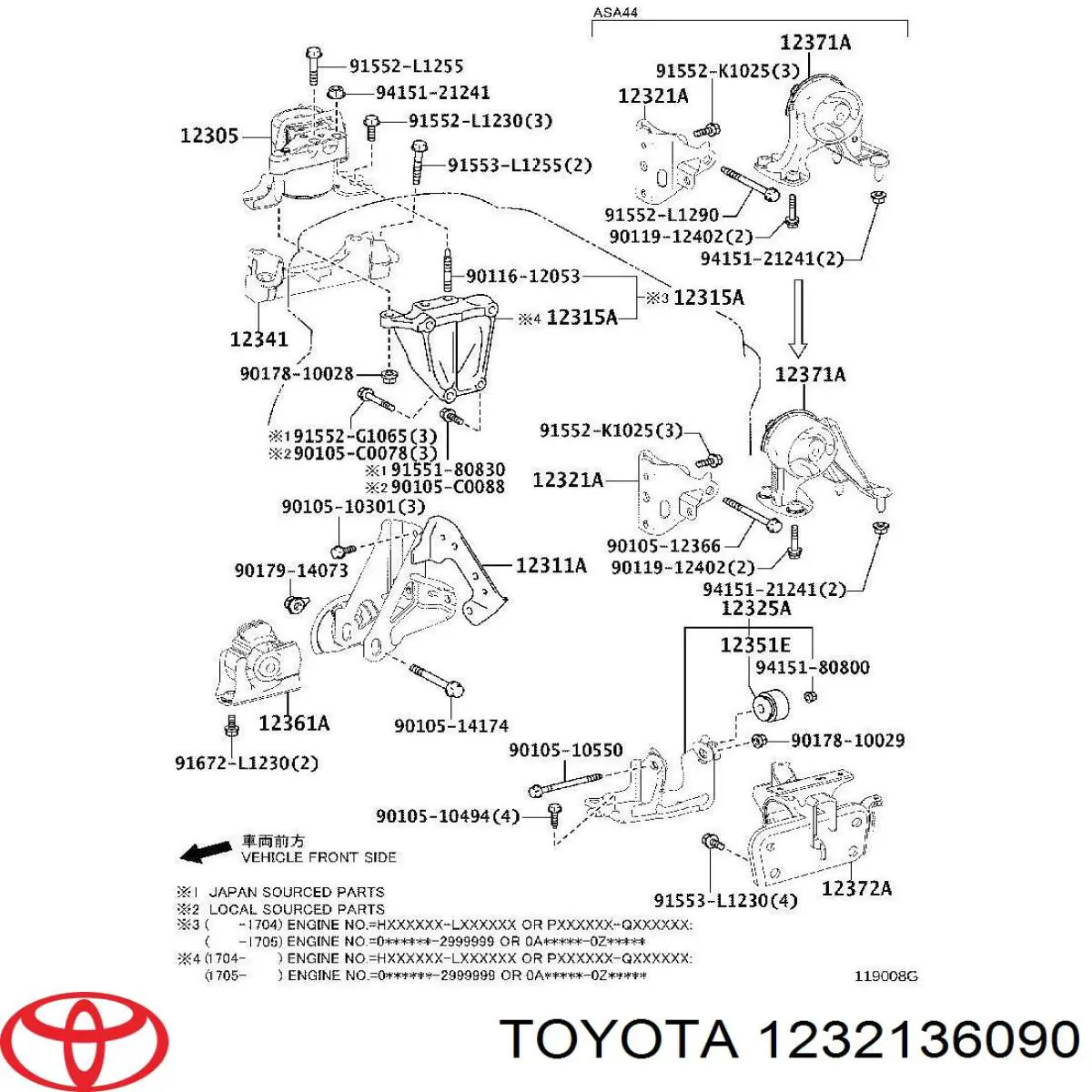  Toyota 1232136090 ціна, від 35.27 USD
