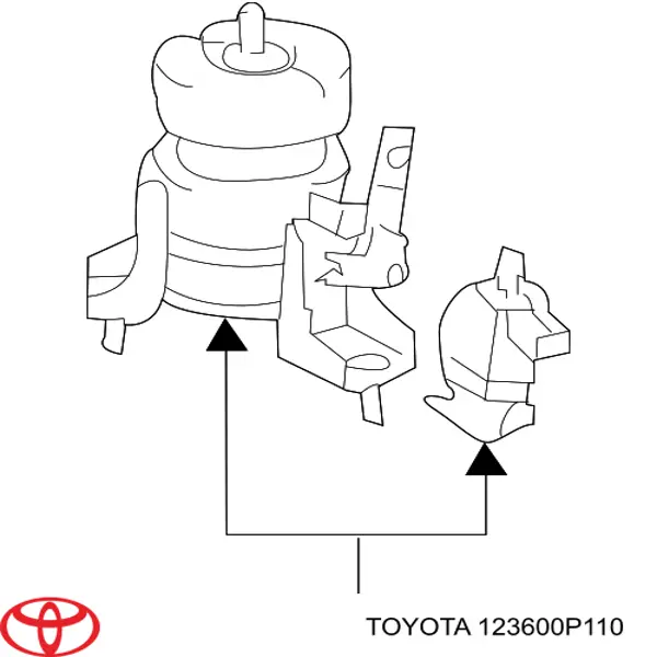 Подушка (опора) двигуна, передня Toyota 123600P110 ціна, від 56.68 USD