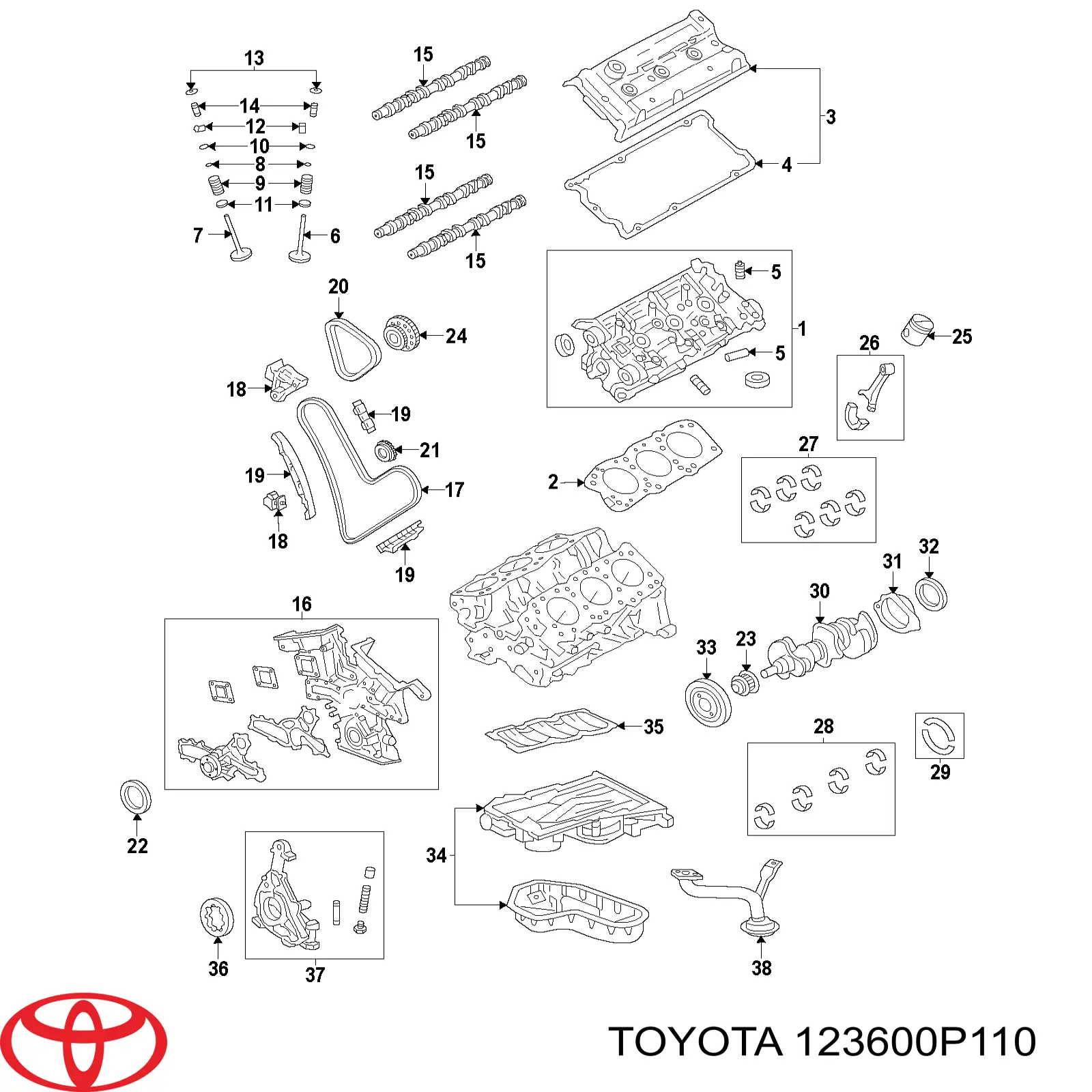 Купити 123600P110 Toyota Подушка двигуна передня