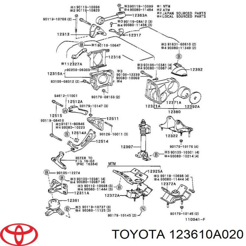  Toyota 123610A020 ціна, від 156.33 USD
