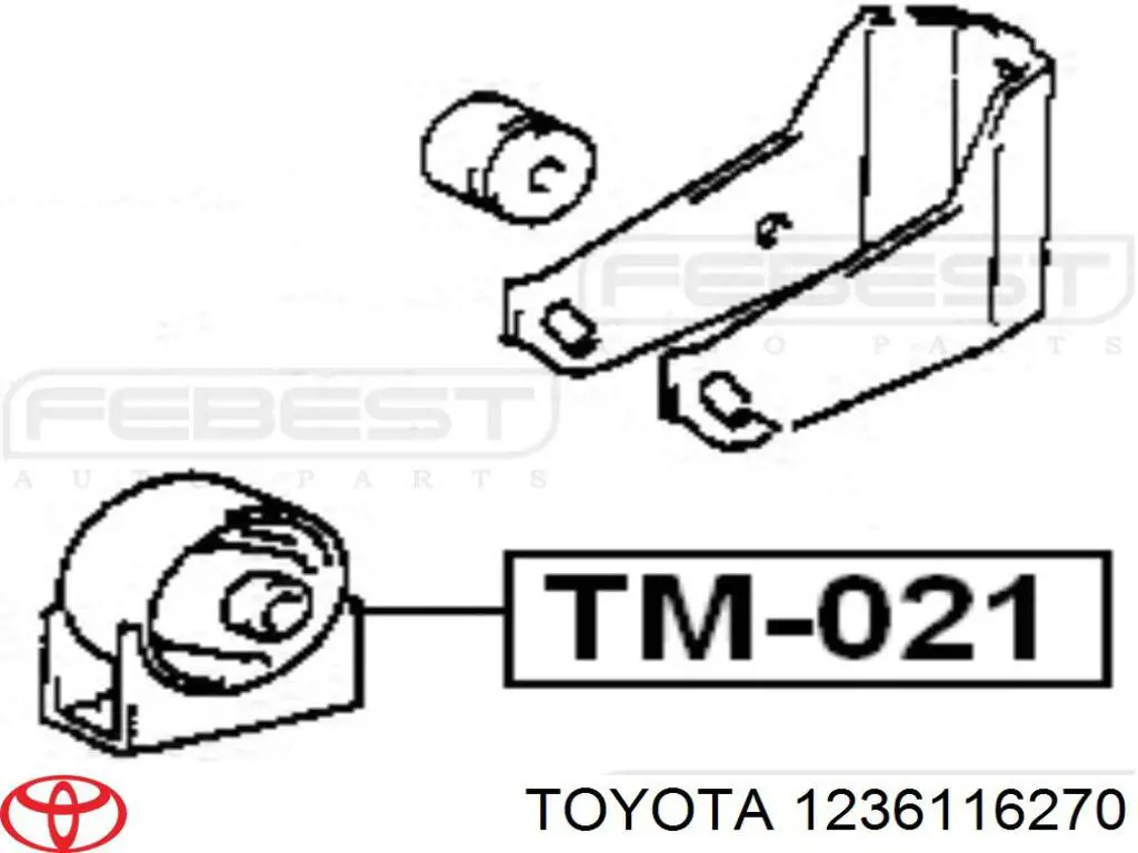 Подушка (опора) двигуна, передня Toyota 1236116270 ціна, від 8.91 USD