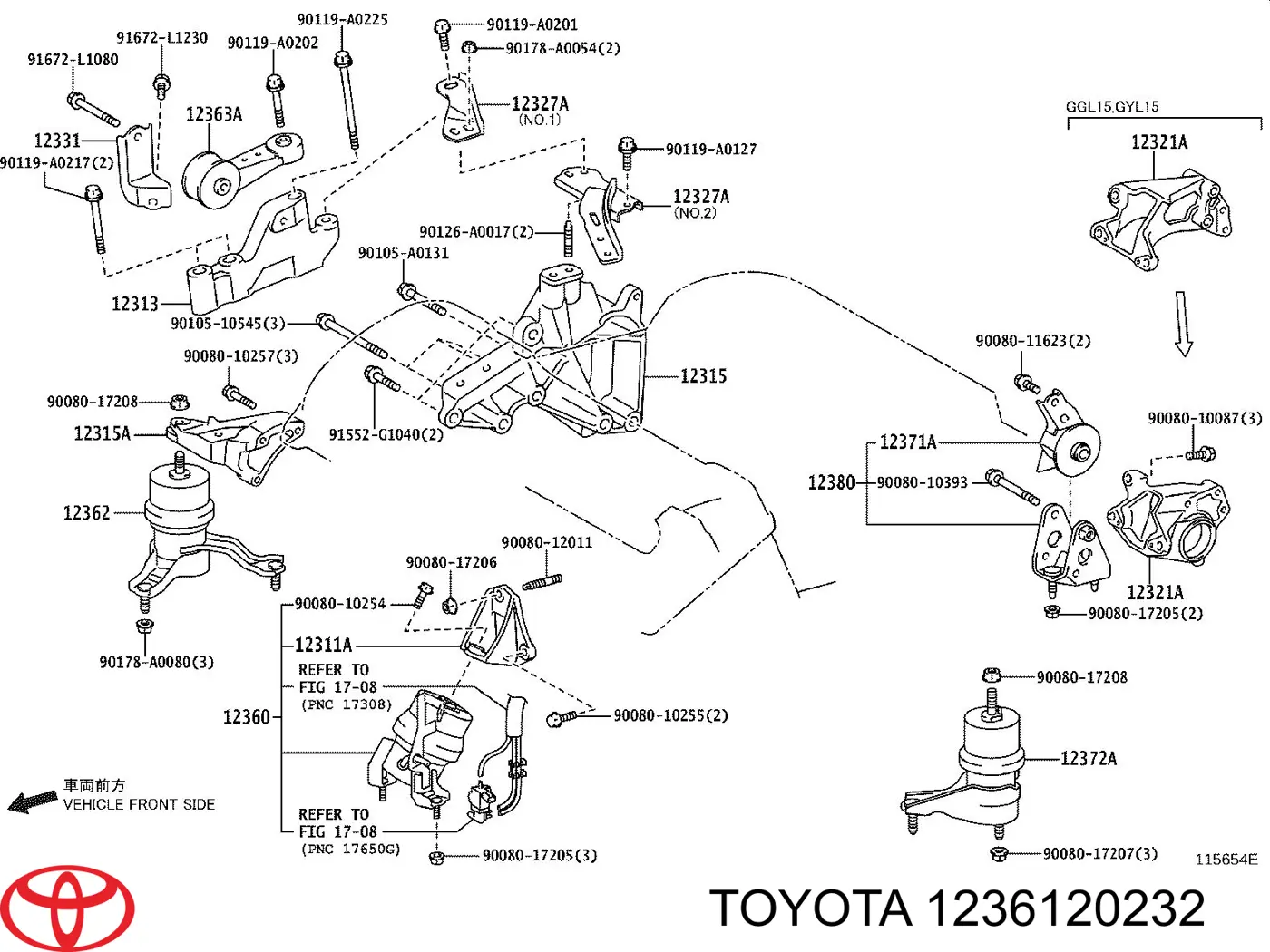  Toyota 1236120232 ціна, від 42.33 USD