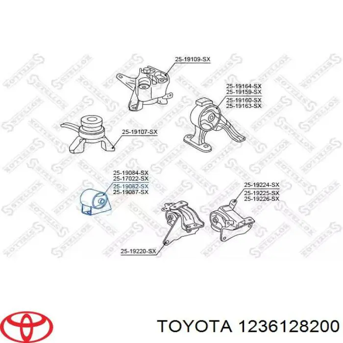 1236128200 Toyota подушка (опора двигуна, передня)