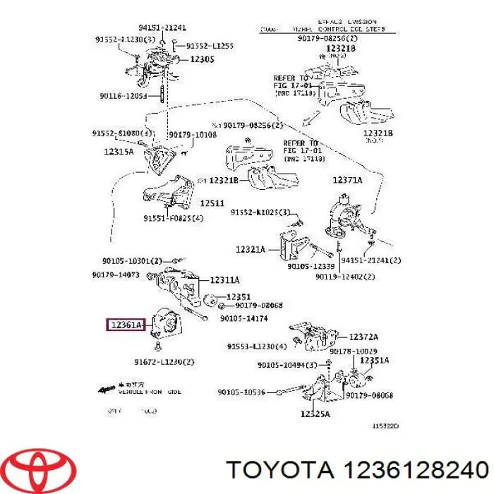 1236128240 Toyota подушка (опора двигуна, передня)
