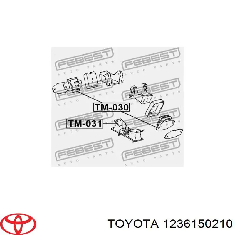 1236150210 Toyota подушка (опора двигуна ліва/права)