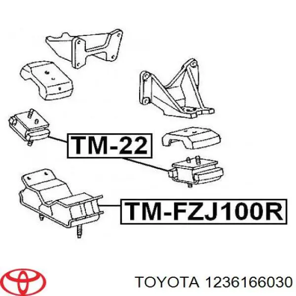 Подушка (опора) двигуна, передня Toyota 1236166030 ціна, від 16.05 USD