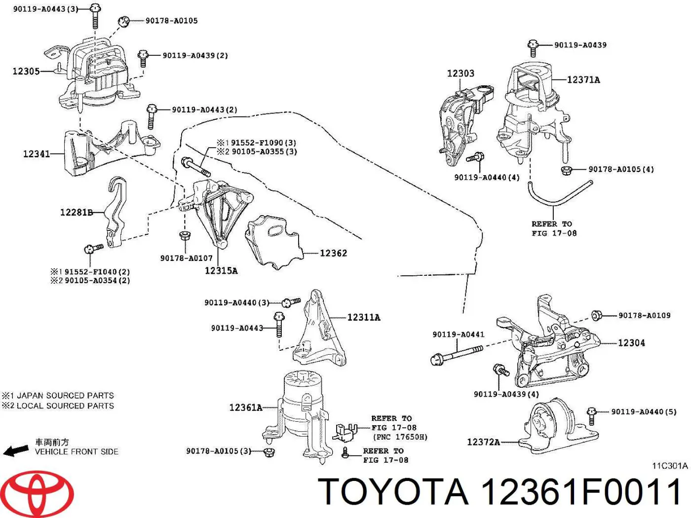  Toyota 12361F0011 ціна, від 57.01 USD