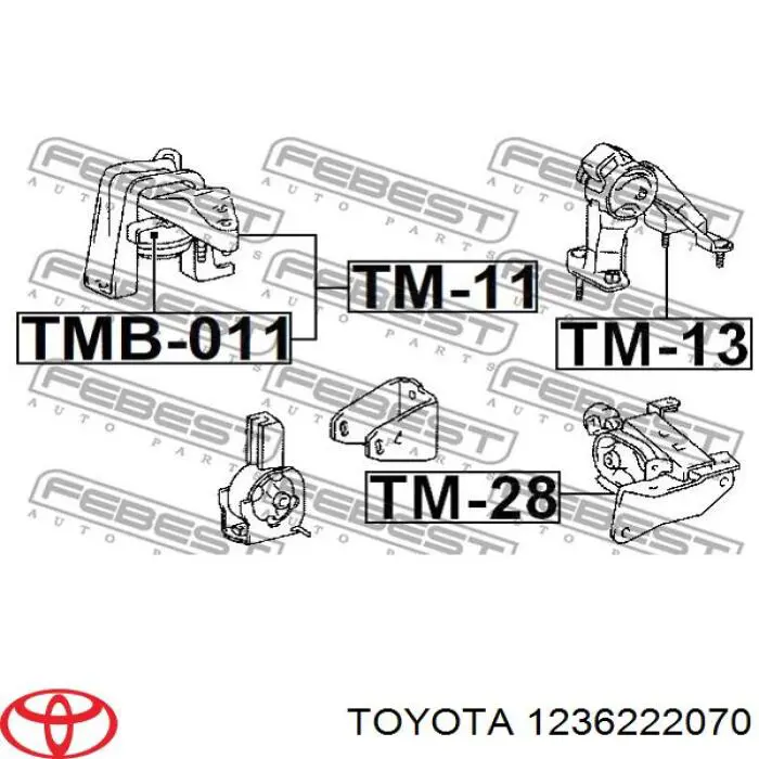 1236222070 Toyota подушка (опора двигуна, права)