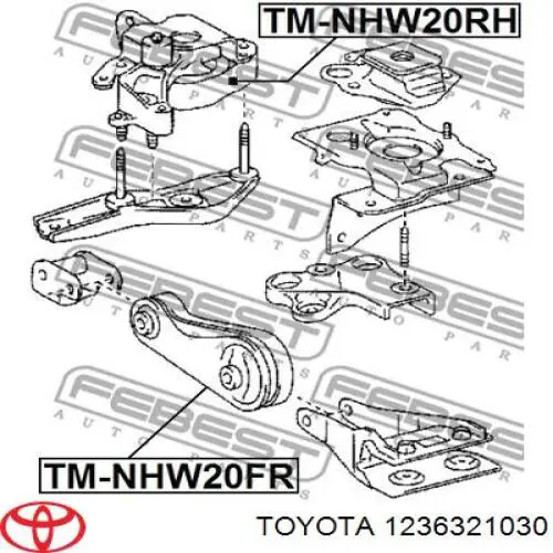 Подушка (опора) двигуна, передня на Toyota Prius (NHW20)