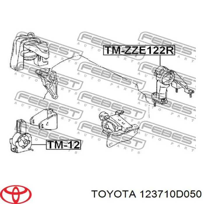 123710D050 Toyota подушка (опора двигуна, задня)