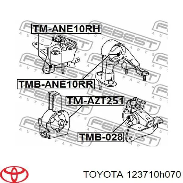 Подушка (опора) двигуна, задня Toyota 123710H070 ціна, від 288.39 USD