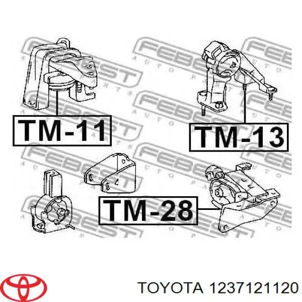Подушка (опора) двигуна, задня Toyota 1237121120 ціна, від 42.61 USD