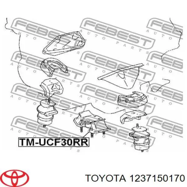 1237150170 Toyota подушка (опора двигуна, задня)