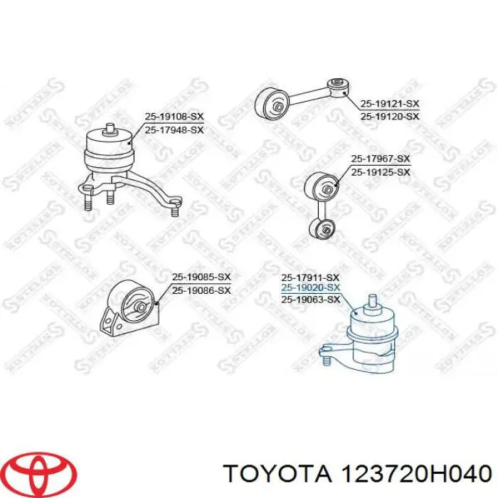 123720H040 Toyota подушка (опора двигуна, ліва)